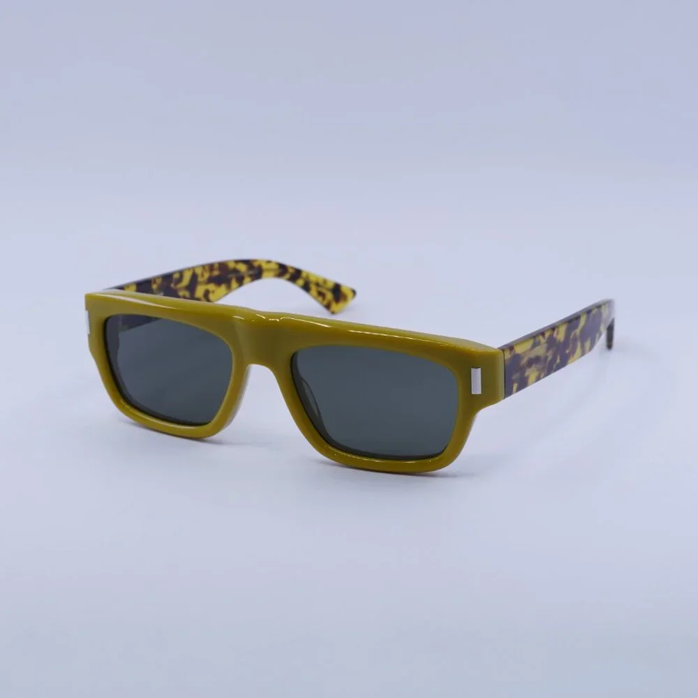 Saint Laurent SL762 004 Sunglasses Ochra/Spotted Havana Square Frame